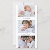 Foto Strip Collage 4 Foto Birth Ankündigung (Vorderseite)