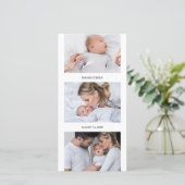 Foto Strip Collage 4 Foto Birth Ankündigung (Stehend Vorderseite)