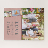 Foto Strip Collage Liebe glückliche Familie rosa Puzzle (Horizontal)