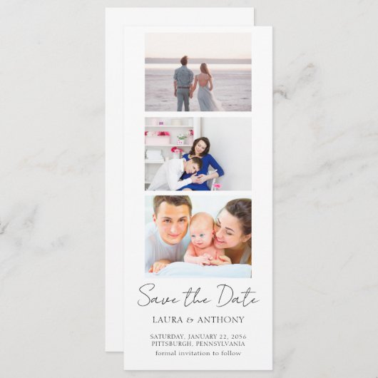Foto Strip Foto Hochzeit Save The Date (Vorne/Hinten)
