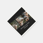 Foto Strip Modern Einfach 3 Foto Hochzeit Serviette (Ecke)