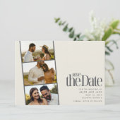 Foto Strip Moderne Hochzeit speichern das Datum Save The Date (Stehend Vorderseite)