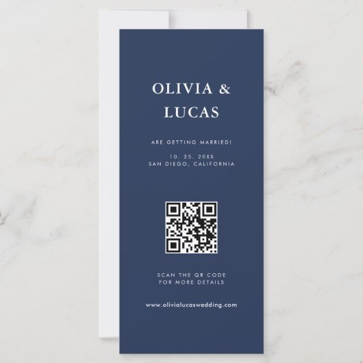 Foto Strip QR Code Navy Blue Wedding (Rückseite)