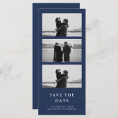 Foto Strip QR Code Navy Blue Wedding (Vorne/Hinten)