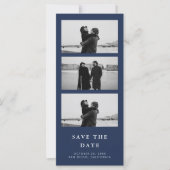 Foto Strip QR Code Navy Blue Wedding (Vorderseite)