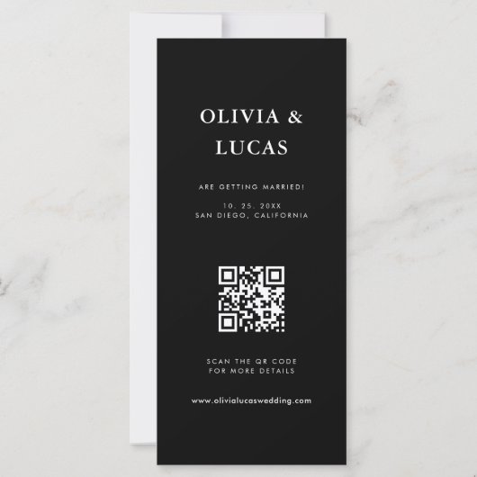 Foto Strip QR Code Schwarze Hochzeit speichern das (Rückseite)