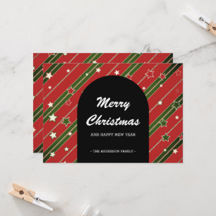 Foto Strip Red Green   Weihnachtskarte Einladung