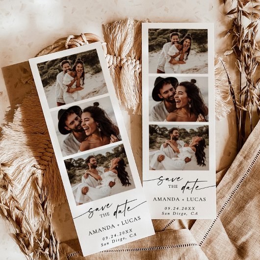 Foto Strip Save the Date, Foto Stand Einladung