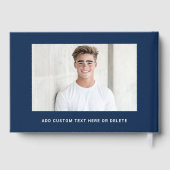 Foto Student Abitur Abschluss dunkelblau Gästebuch (Rückseite)