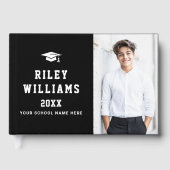 Foto Student Graduiertencap schwarz Gästebuch (Vorderseite)