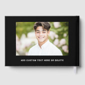 Foto Student Graduiertencap schwarz Gästebuch (Rückseite)