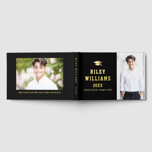 Foto Student Graduiertencap schwarz real Gästebuch (Voll)