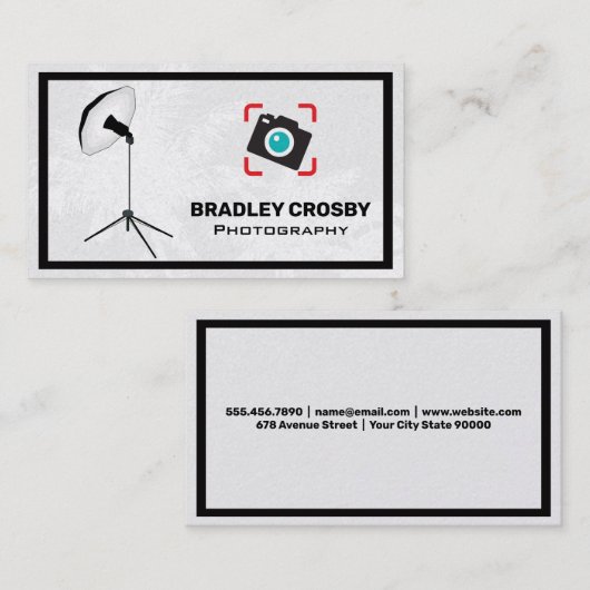 Foto Studio Light und Camera Visitenkarte (Vorne/Hinten)