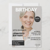 Foto Stylish Magazine Cover für ihren 84. Geburtst Einladung (Vorderseite)