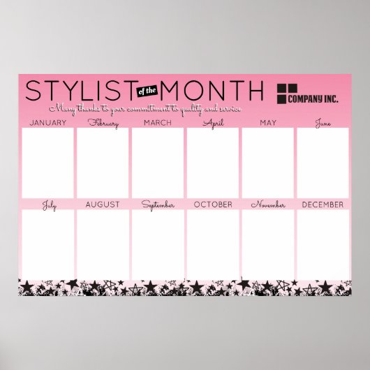 Foto Stylist Mitarbeiter der Monatsanerkennung Poster (Vorne)
