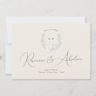 Foto Subtle Elegance   Classic Wreath Monogram Save The Date