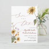 Foto Sunflower Save the Date Karte (Stehend Vorderseite)