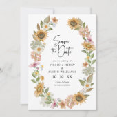 Foto Sunflower Save the Date Karte (Vorderseite)