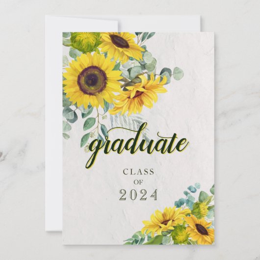 Foto Sunflower Script Abschluss Ankündigung (Rückseite)