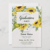Foto Sunflower Script Graduation Party Einladung (Vorderseite)