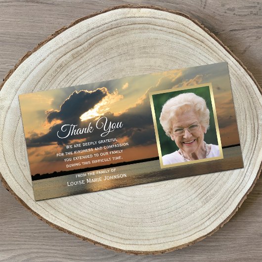 Foto Sunset Beileid Memorial Vielen Dank Dankeskarte