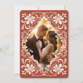 Foto Sunset Rust Red Shabby Chic Save the Date (Rückseite)