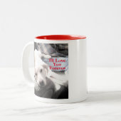 Foto Super Niedlicher Welpen Hund ewig Liebe Rot Zweifarbige Tasse (Vorderseite Links)