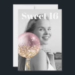 *~* FOTO Sweet 16 Birthday Rose Ballon AP29 Einladung<br><div class="desc">(Suche nach ähnlichen Designs auf verschiedenen Produkten in AP29)((Dieses Design kann leicht an JEDES Alter oder EVENT angepasst werden )) Erfahren Sie, wenn Sie Hilfe benötigen. *~* Energie-Enhanced SWEET 16 Geburtstag Einladung. Ändern / Bearbeiten Sie den Text und das FOTO des süßen 16 Geburtstagskarls. Abstrakte Künstlerische Girly Chic SWEET 16...</div>