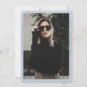 Foto Sweet 16 für das Blue Glitzer-Randskript Einladung (Rückseite)