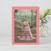 FOTO SWEET 16 GEBURTSTAGLICHE EINLADUNG (Stehend Vorderseite)