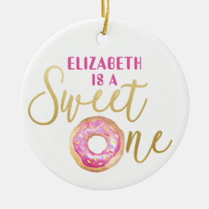 Foto Sweet One 1. Geburtstag Donut Weihnachten Keramik Ornament