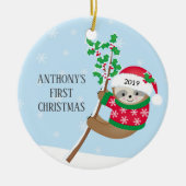 Foto Sweet Sloth Baby's First Christmas Ornament (Vorne)