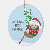 Foto Sweet Sloth Baby's First Christmas Ornament (Links)
