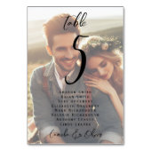 FOTO TABLE CARD - Imitate Vellum Overlay Opaque Tischnummer (Vorderseite)