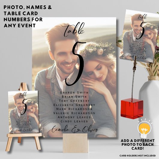 FOTO TABLE CARD - Imitate Vellum Overlay Opaque Tischnummer