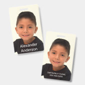 Foto-Tag des Kindes Persönliches Abzeichen Ausweis (Vorder- & Rückseite)