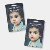 Foto-Tag des Kindes Persönliches Abzeichen Ausweis (Vorder- & Rückseite)