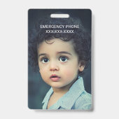 Foto-Tag des Kindes Persönliches Abzeichen Ausweis (Rückseite)