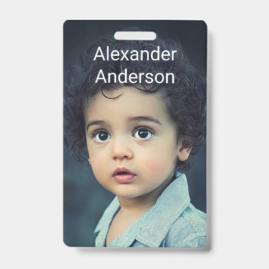 Foto-Tag des Kindes Persönliches Abzeichen Ausweis (Vorderseite)