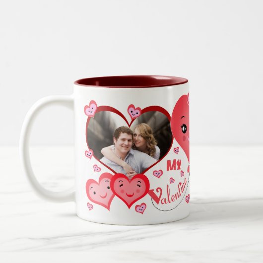 Foto-Tasse des Valentines Tagesder Zweifarbige Tasse (Links)