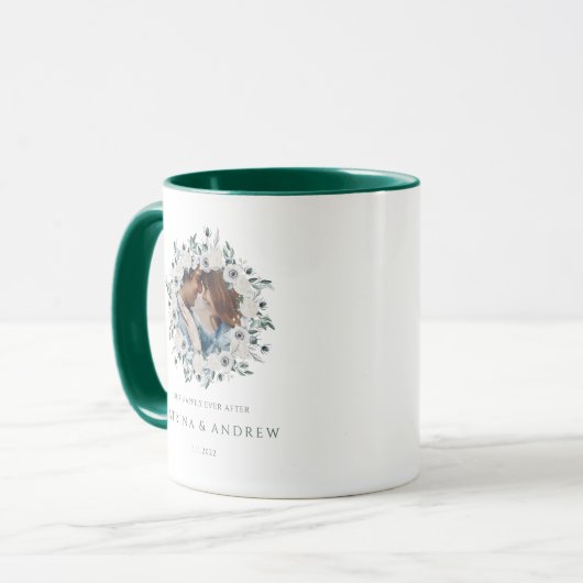 Foto-Tasse für Hochzeiten in Aquarellfarben Tasse (Vorderseite Links)