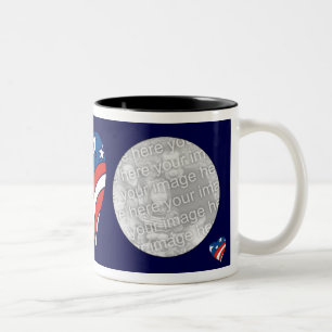 Foto-Tassen-Schablone - Patriot-Herz Zweifarbige Tasse