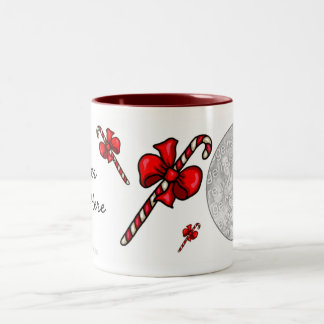 Foto-Tassen-Schablone - Weihnachtszuckerstangen Zweifarbige Tasse