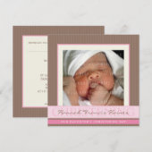 FOTO-TAUFE LÄDT: EIN: Eleganz 2SQ Einladung (Vorne/Hinten)