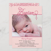 Foto-Taufe - Rosa Einladung (Vorne/Hinten)