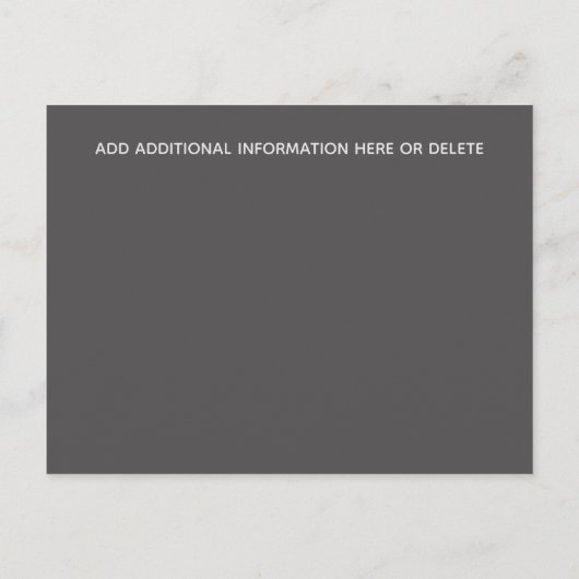 Foto Taufe Save the Date minimalistisch schlichte Ankündigungspostkarte (Rückseite)