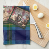 FOTO TEATOWEL - Miller TARTAN Bluweihnachtsgeschen Geschirrtuch (Viertel Falte)