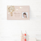 Foto Teddy Bärenballons Babydusche Personalisiert Banner (InSitu)