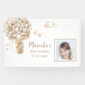 Foto Teddy Bärenballons Babydusche Personalisiert Banner (Horizontal)