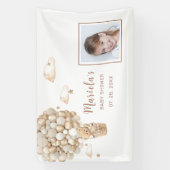 Foto Teddy Bärenballons Babydusche Personalisiert Banner (Vertikal)